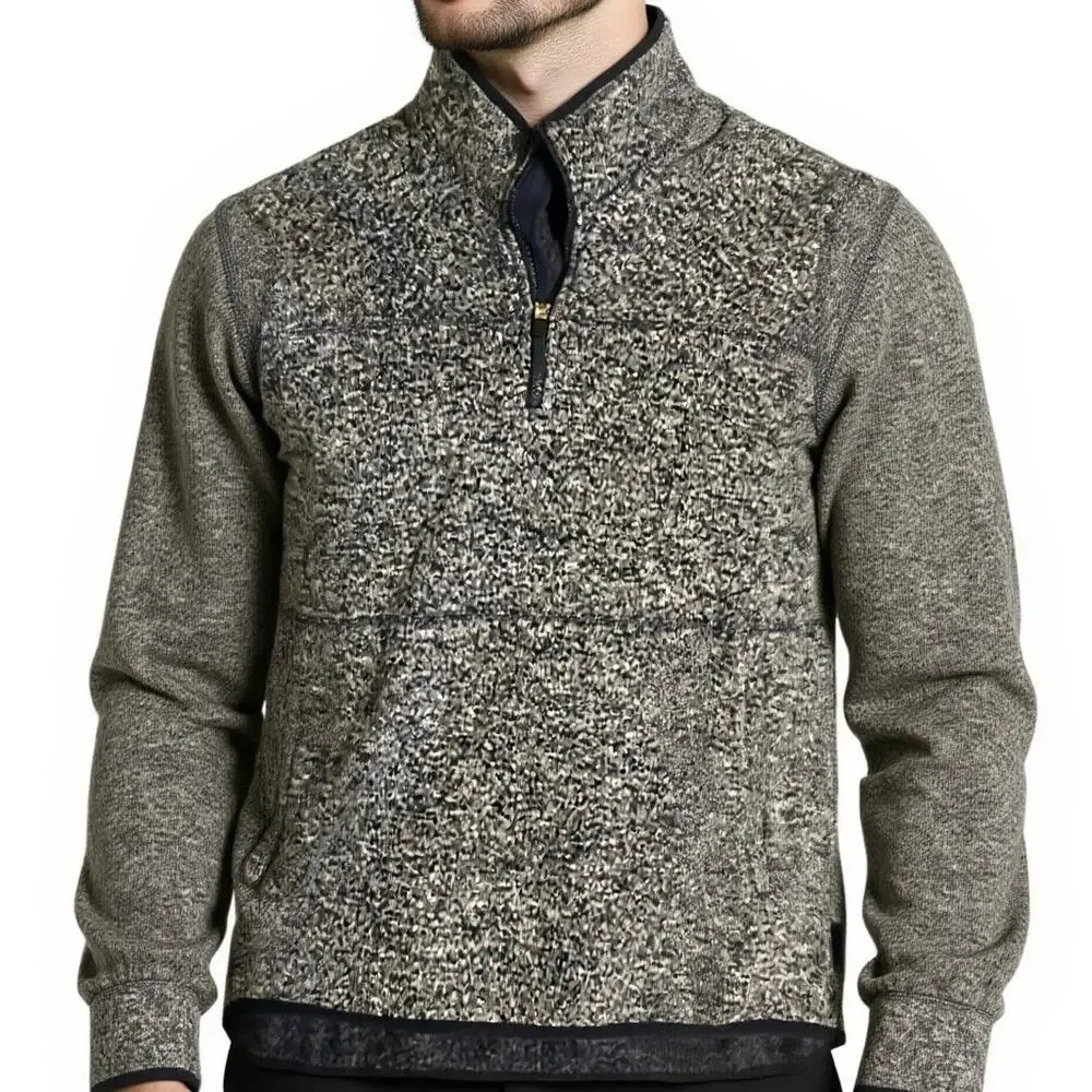 Woolrich Men's Blue Heather Quarter Zip Fleece Vest Size L